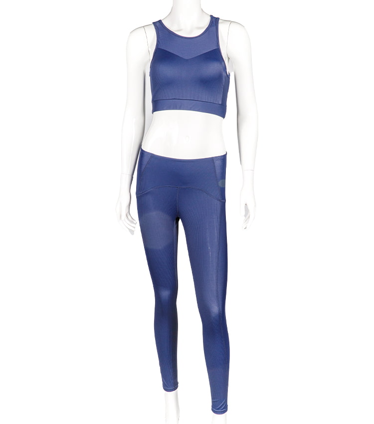 Solid color two pieces sports bra and pants gym wear
