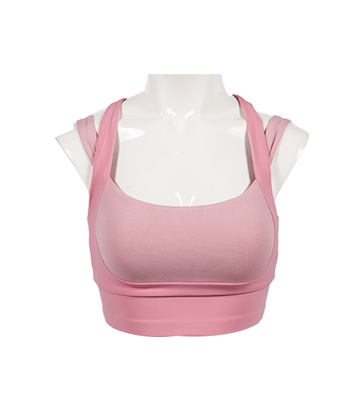 Pink gym sport women fitness high impact sports bra camisole y back yoga bra